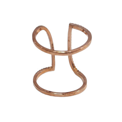 Γυναικειο ασημενιο δαχτυλιδι ONE rose gold και μπλε ζιργκον RN-R6437