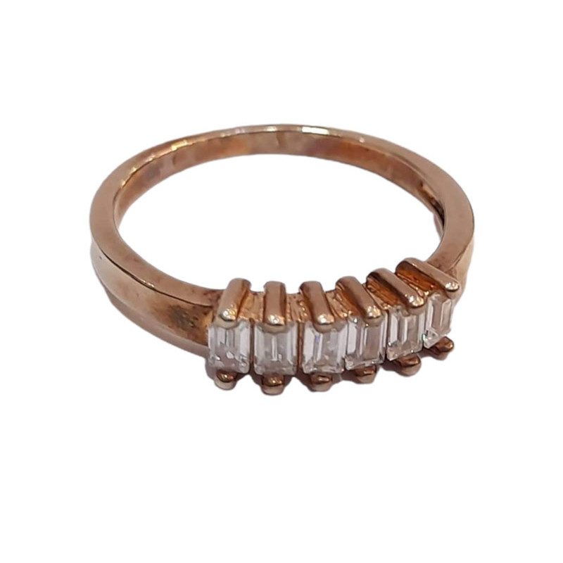 Γυναικειο ασημενιο δαχτυλιδι ONE rose gold και λευκα ζιργκον RN-R6443 - KalliopiSilver