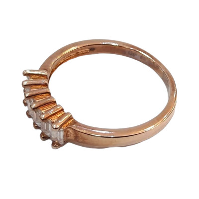 Γυναικειο ασημενιο δαχτυλιδι ONE rose gold και λευκα ζιργκον RN-R6443 - KalliopiSilver