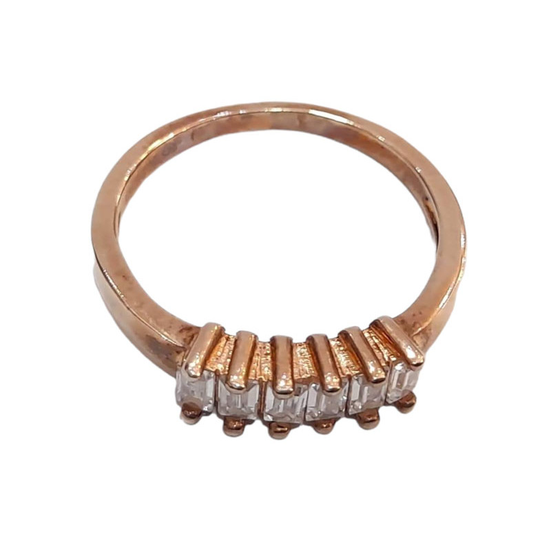 Γυναικειο ασημενιο δαχτυλιδι ONE rose gold και λευκα ζιργκον RN-R6443 - KalliopiSilver