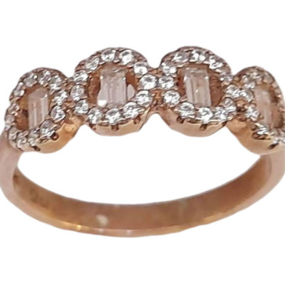 Γυναικειο ασημενιο δαχτυλιδι ONE rose gold και λευκα ζιργκον RN-R6446