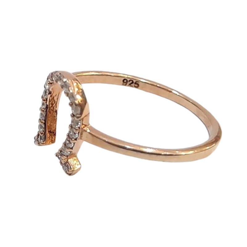 Γυναικειο ασημενιο δαχτυλιδι ONE rose gold και πεταλο RN-R6447 - KalliopiSilver