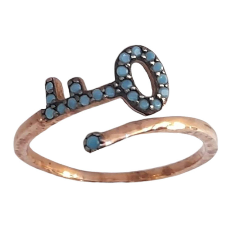 Γυναικειο ασημενιο δαχτυλιδι ONE rose gold με κλειδι RN-R6463 - KalliopiSilver