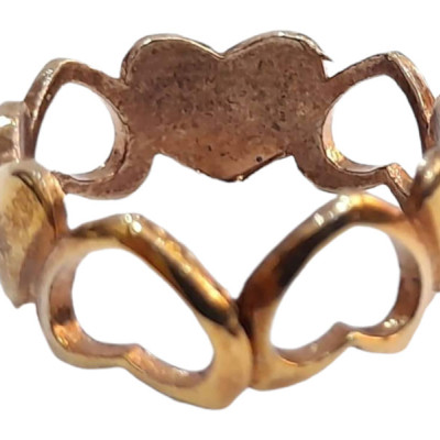 Γυναικειο ασημενιο δαχτυλιδι ONE rose gold με καρδιες RN-R6466