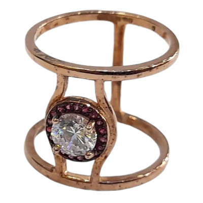 Γυναικειο ασημενιο δαχτυλιδι ONE rose gold με λευκο ζιργκον RN-R6493