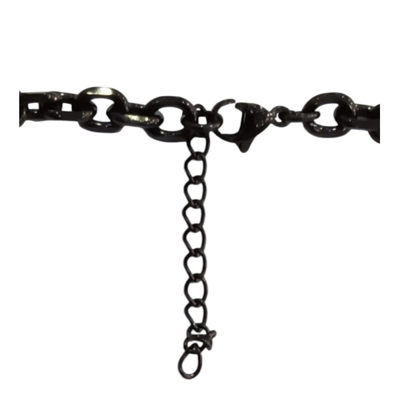 Κολιε Aλυσιδα λαιμου ατσαλι blacksteel Φορσετίνα Διπλό Διαμαντέ παχος 0,5cm μηκος 65cm ST-304100628-560 - KalliopiSilver