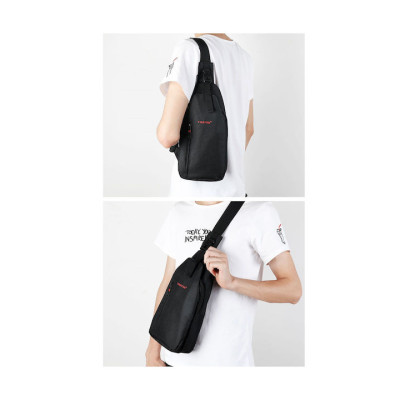 Tigernu T-S8027B, Σακίδιο Crossbody, Ύφασμα, Μαύρο - KalliopiSilver