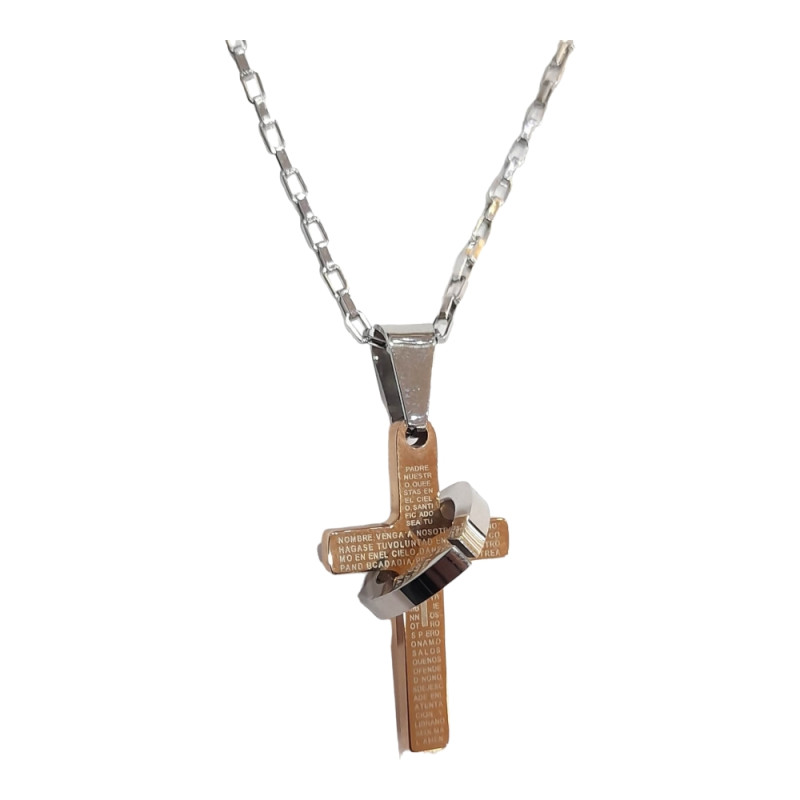 BD JEWELERY Ανδρικος σταυρος από ατσαλι 1,5X4CM και αλυσιδα 56cm TAX305100243-800 - KalliopiSilver