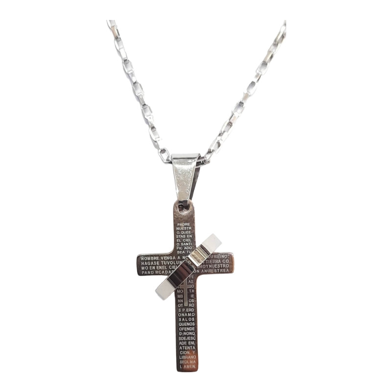 BD JEWELERY Ανδρικος σταυρος από ατσαλι 1,5X4CM και αλυσιδα 56cm TAX305100243-800 - KalliopiSilver