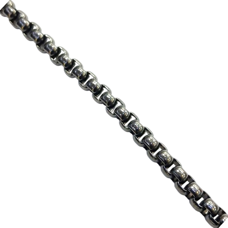 Κολιέ Visetti αλυσιδα από ανοξείδωτο ατσάλι χρώματος ασημι μπλε TC-BR031