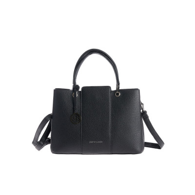 Τσάντα Χειρός Pierre Cardin Μαύρη Eco Leather με Διπλά Χερούλια & Ιμάντα Ώμου WX24-25025-black