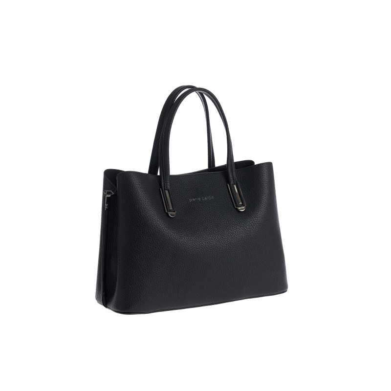 Τσάντα Χειρός Pierre Cardin Μαύρη από Eco Leather με Ιμάντα Ώμου WX24-2518-black