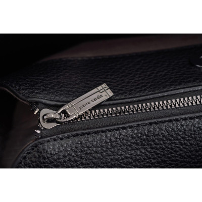 Τσάντα Χειρός Pierre Cardin Μαύρη από Eco Leather με Ιμάντα Ώμου WX24-2518-black