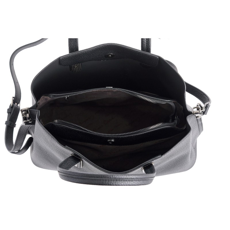 Τσάντα Χειρός Pierre Cardin Μαύρη από Eco Leather με Ιμάντα Ώμου WX24-2518-black
