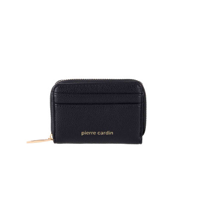 Μικρό Γυναικείο Πορτοφόλι Pierre Cardin Μαύρο από Eco Leather με Φερμουάρ WX41-135-black