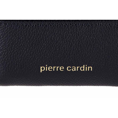 Μικρό Γυναικείο Πορτοφόλι Pierre Cardin Μαύρο από Eco Leather με Φερμουάρ WX41-135-black