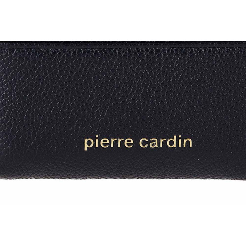 Μικρό Γυναικείο Πορτοφόλι Pierre Cardin Μαύρο από Eco Leather με Φερμουάρ WX41-135-black