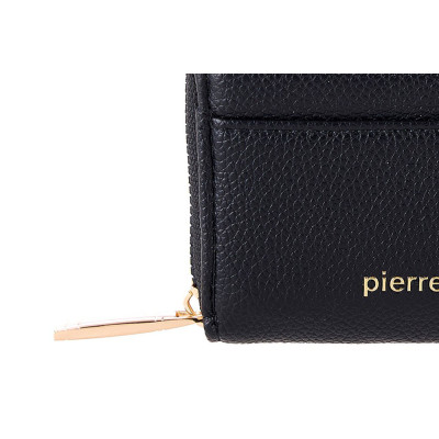 Μικρό Γυναικείο Πορτοφόλι Pierre Cardin Μαύρο από Eco Leather με Φερμουάρ WX41-135-black