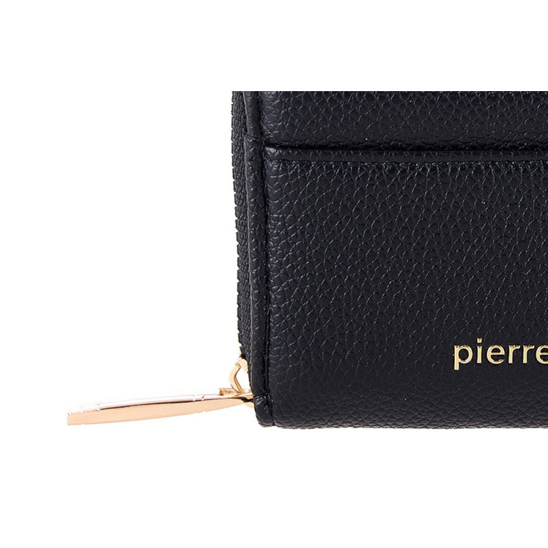 Μικρό Γυναικείο Πορτοφόλι Pierre Cardin Μαύρο από Eco Leather με Φερμουάρ WX41-135-black