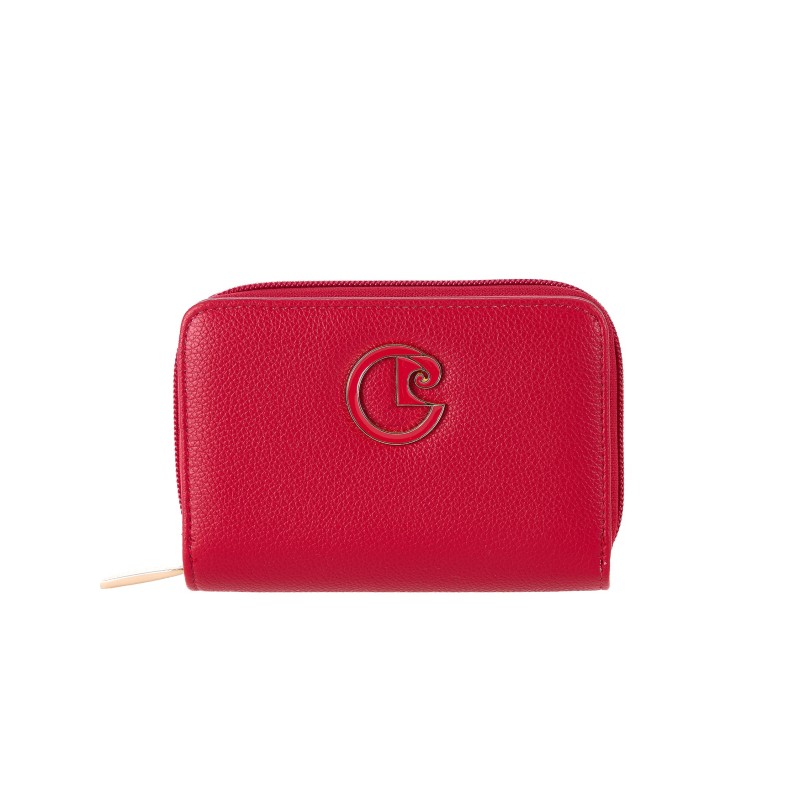 Γυναικείο Πορτοφόλι Pierre Cardin Κόκκινο από Eco Leather με Φερμουάρ & Κουμπί WX41-217-red