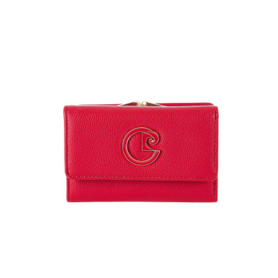 Γυναικείο Πορτοφόλι Pierre Cardin ΚΟΚΚΙΝΟ από Eco Leather με Κουμπί & Κλιπ WX41-413-red