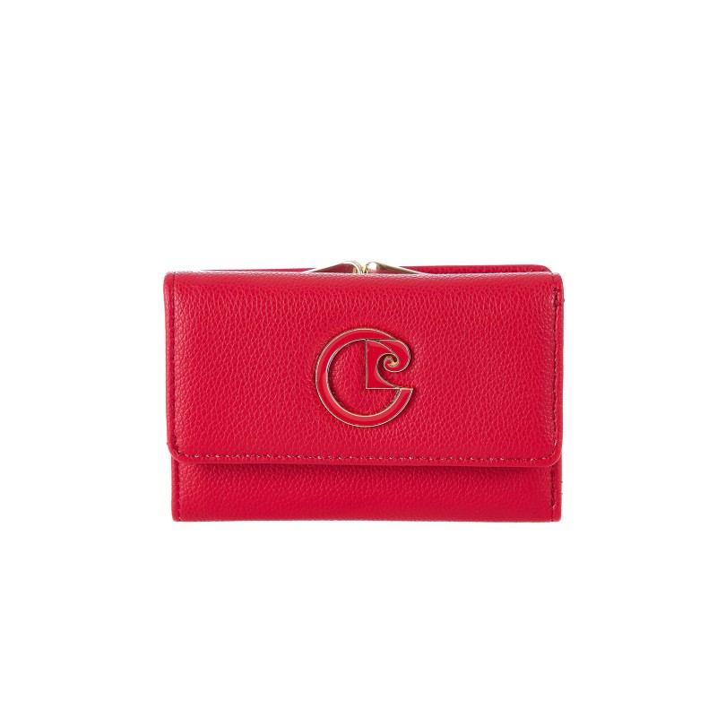 Γυναικείο Πορτοφόλι Pierre Cardin ΚΟΚΚΙΝΟ από Eco Leather με Κουμπί & Κλιπ WX41-413-red