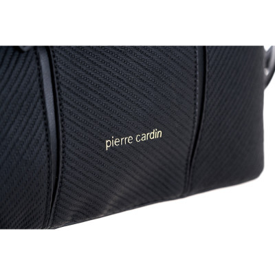 Τσάντα Ώμου Pierre Cardin Μαύρη από Συνθετικό Δέρμα & Ύφασμα με Ιμάντα  WX56-18575-black