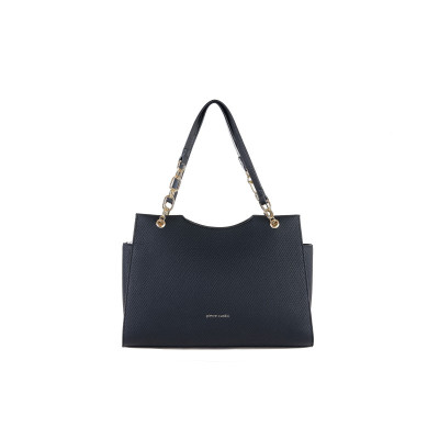 Τσάντα Ώμου Pierre Cardin Μαύρη από Eco Leather με Διπλό Χερούλι & Χρυσή Αλυσίδα  WX56-50603-black