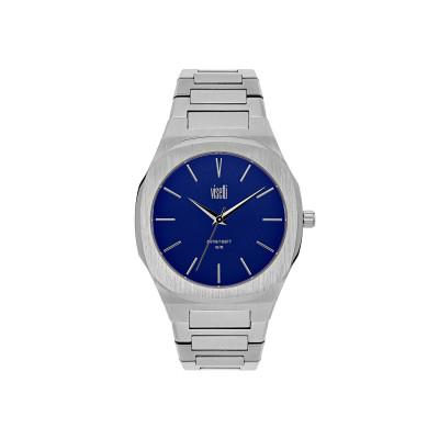 Ανδρικό ρολόι VISETTI San Remo Silver Stainless Steel Bracelet μπλε καντραν ZE-SW698SC