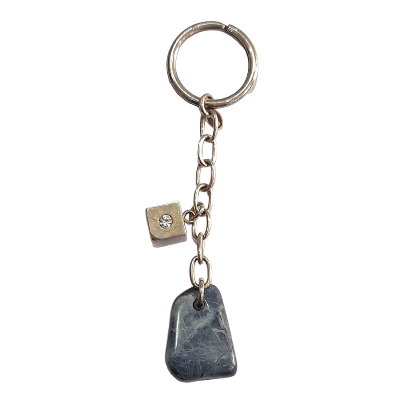 Ασημενιο 925 Μπρελοκ One με βοτσαλο 9cm br-8009 - KalliopiSilver