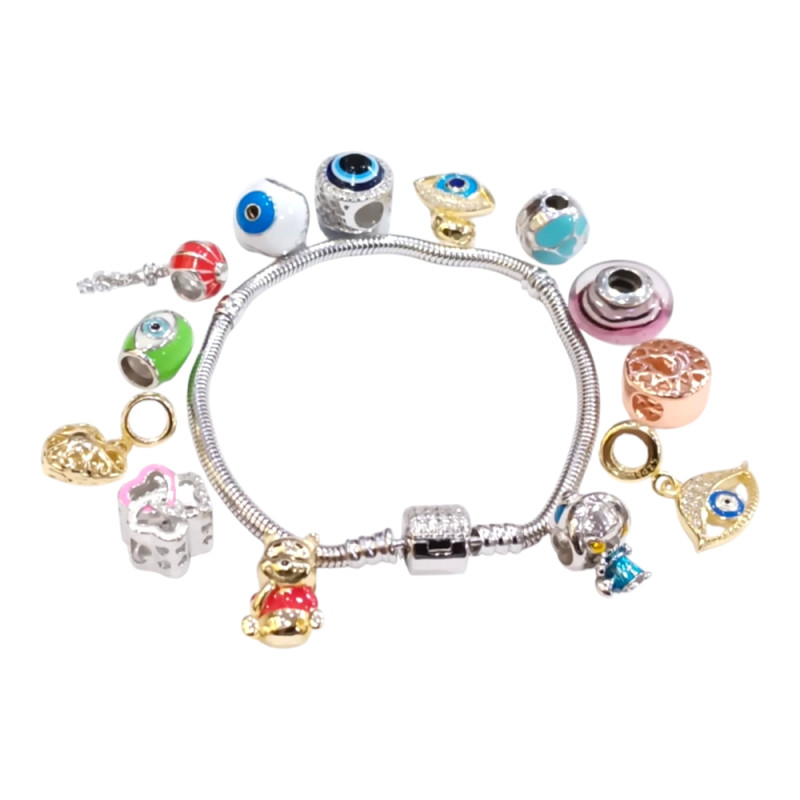 Kalliopisilver Σύμβολο charm Καρδιά Διατρητή από Ασήμι 925 D044 - KalliopiSilver