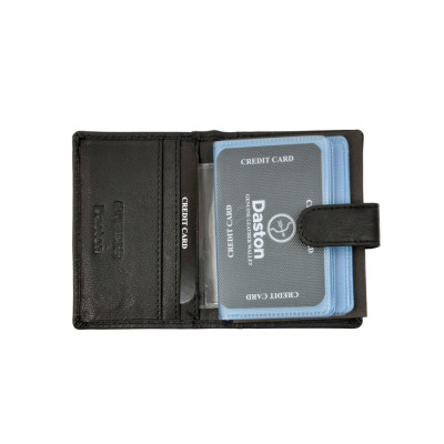 Daston Δερμάτινο ανδρικό πορτοφόλι καρτών με rfid μαυρο daston-042-black - KalliopiSilver