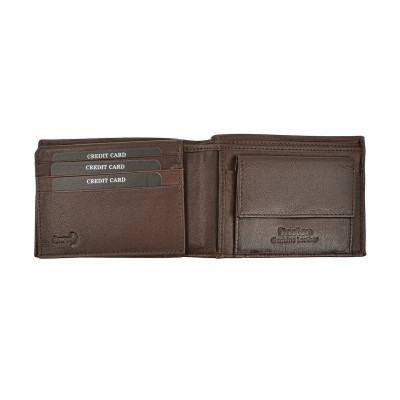 Daston Δερμάτινο Ανδρικό Πορτοφόλι με RFID καφε daston-097-brown - KalliopiSilver