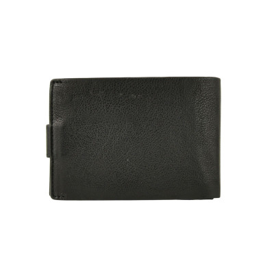 Daston Δερμάτινο Ανδρικό Πορτοφόλι με κουμπι και RFID μαυρο daston-099-black