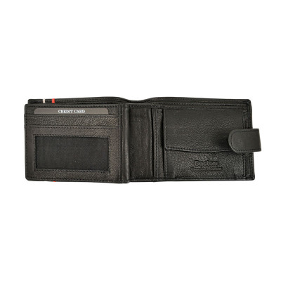 Daston Δερμάτινο Ανδρικό Πορτοφόλι με κουμπι και RFID μαυρο daston-099-black