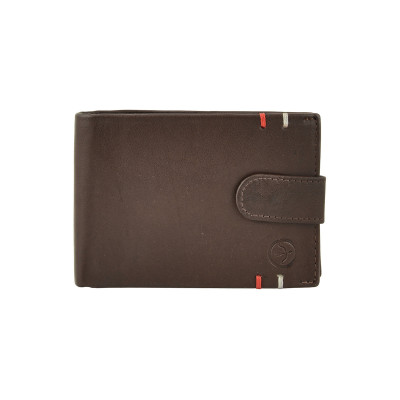 Daston Δερμάτινο Ανδρικό Πορτοφόλι με κουμπι και RFID καφε daston-099-brown