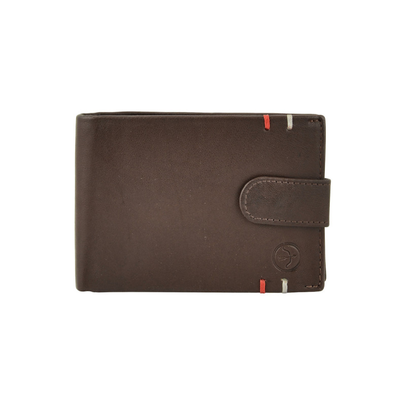 Daston Δερμάτινο Ανδρικό Πορτοφόλι με κουμπι και RFID καφε daston-099-brown - KalliopiSilver