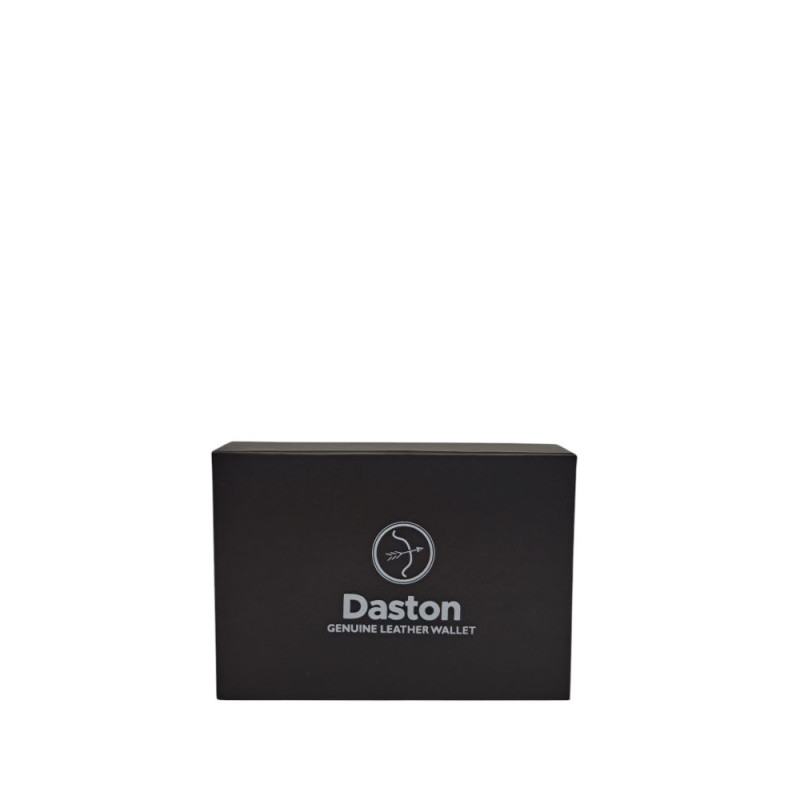 Daston Δερμάτινο Ανδρικό Πορτοφόλι με κουμπι και RFID μαυρο daston-099-black