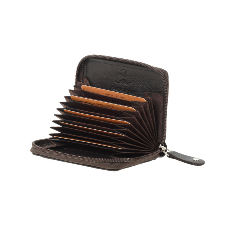 Δερμάτινη Καρτοθήκη με RFID καφε LAVOR 1-3829-brown - KalliopiSilver