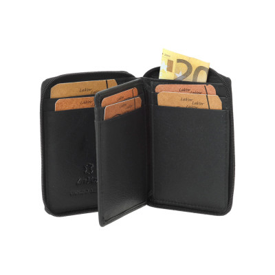 Δερμάτινο Ανδρικό Πορτοφόλι με RFID Μαύρο Lavor 1-3831-black