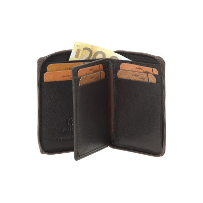 Δερμάτινο Ανδρικό Πορτοφόλι με RFID καφε Lavor 1-3831-brown