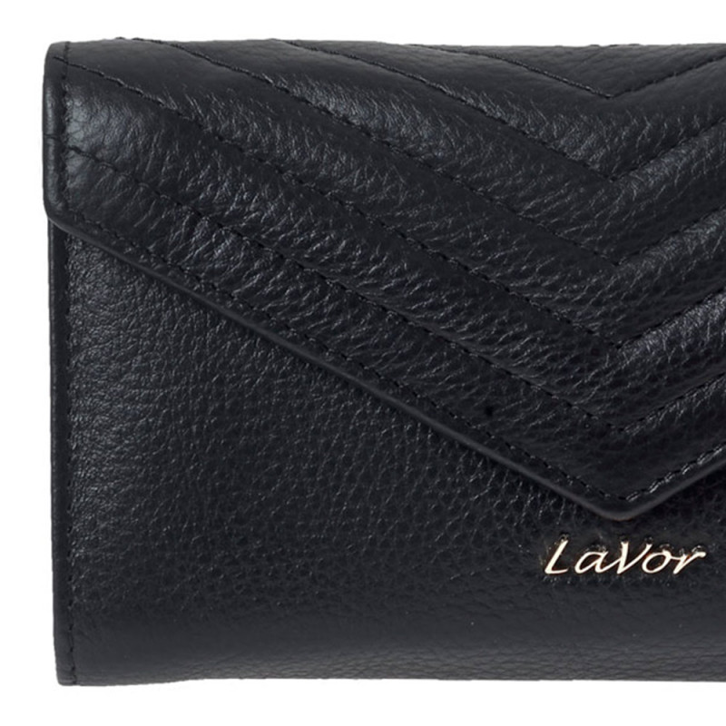 Lavor Μεγάλο Δερμάτινο Γυναικείο Πορτοφόλι με RFID μαυρο lavor-6072-black - KalliopiSilver