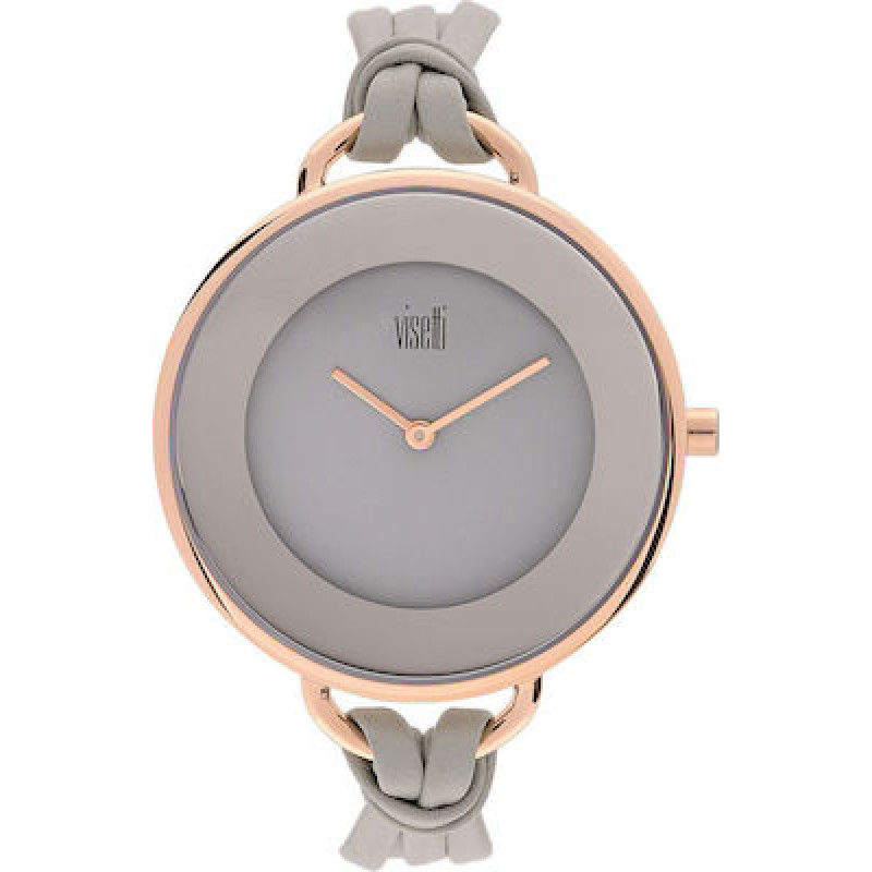 Γυναικειο ρολοι VISETTI LG-914RLG Felicity Grey Leather Strap - KalliopiSilver