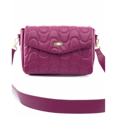 Τσάντα VETA JILL χιαστί  magenta καπιτονέ με δύο χώρους 6071-2