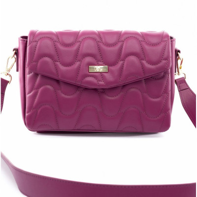 Τσάντα VETA JILL χιαστί  magenta καπιτονέ με δύο χώρους 6071-2