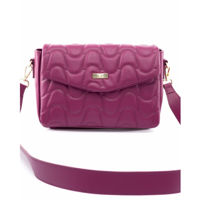 Τσάντα VETA JILL χιαστί  magenta καπιτονέ με δύο χώρους 6071-2 - KalliopiSilver