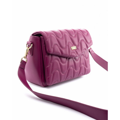 Τσάντα VETA JILL χιαστί  magenta καπιτονέ με δύο χώρους 6071-2