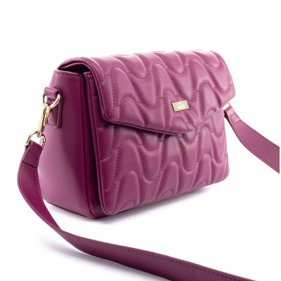 Τσάντα VETA JILL χιαστί  magenta καπιτονέ με δύο χώρους 6071-2