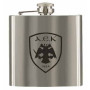 Φλασκί ΑΕΚ 6oz ανοξειδωτο ατσαλι ασημι με λογοτυπο ΑΕΚ 2χ10χ11cm ΑΕ254