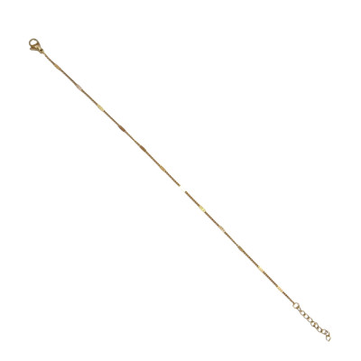 Αλυσιδα ποδιου απο ατσαλι χρυση 20cm+5cm ΗBM-5001